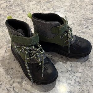 Kids Green and Black Boots